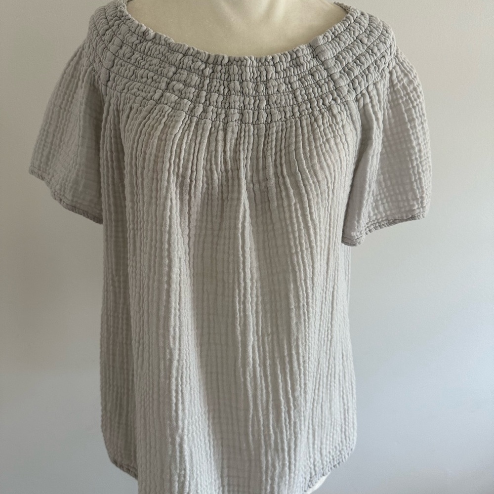 Michael Stars Light Gray Smocked Blouse